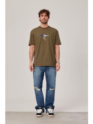 Nomarc Melek Baskılı Yeşil Tshirt