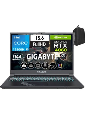 Gigabyte G5 Kf-Intel Core I5-12500H 40GB 2tb SSD 8GB/RTX4060 WINDOWS11HOME 15.6" 144 Hz Fhd IPS Taşınabilir Bilgisayar WE3EE313SD39+WEBLEGELSINÇANTA