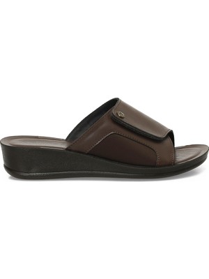 Polaris 607032.Z4Pr Kahverengi Kadın Dolgu Topuk Terlik