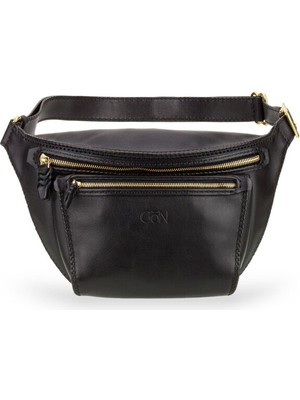 Gön Enya Siyah Deri Kadın Bel Çantası 04 170 Enya