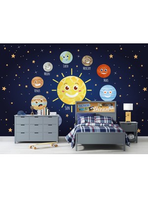 Lotus Aura Dünya Duvar Kağıdı Güneş Sistemi Duvar Resmi Çocuk Odası Duvar Posteri