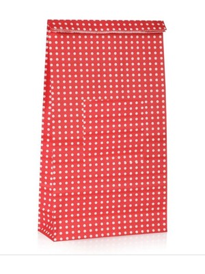 Öz Trend Store Kırmızı Puantiyeli Hediye Paketi Kese Kağıdı 25X15X6 cm 500 Adet