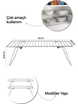 Heredot Mithra Life Metal Dolap Içi Düzenleyici Katlanabilir Raf MIT1098