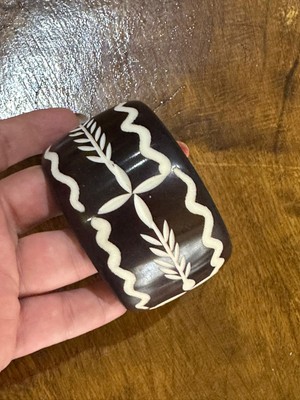 Gönülden Tasarım El Oyması Bambu Işleme Kadın Bilezik Çap 7 cm