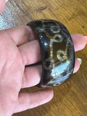 Gönülden Tasarım Sedef Desenli Tasarım Kadın Kemik Bilezik Çap 7 cm