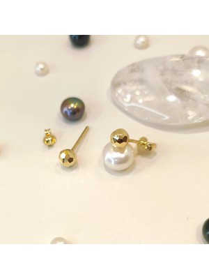 Altın Ofisi 5mm Dövme Vidalı Küpe 14 Ayar Altın