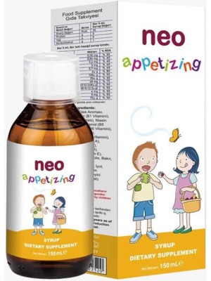 NEO Neo Appetizing Vitamin Şurup 150 ml Sıvı Gıda Takviyesi 4 Yaş Üzeri Kullanıma Uygun