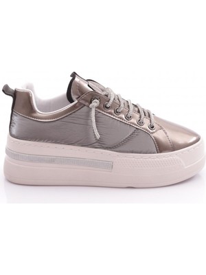 DGN 2580 Kadin Silver Taşli Sneakers Ayakkabi