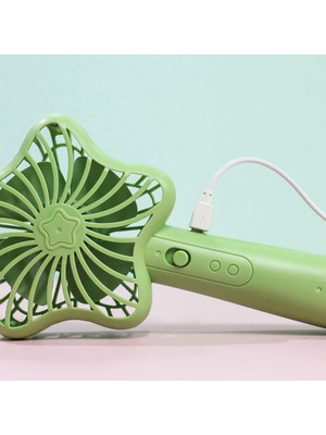 Sunflowerr Taşınabilir Açık USB Şarj Edilebilir El Fanı Ev Ofis Sevimli Elektrikli Fan (Yeşil) (Yurt Dışından)