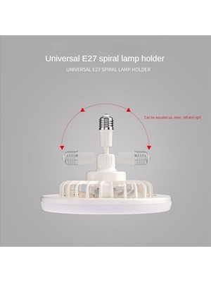 Uzaktan Kumandalı ve Işıklı Tavan Vantilatörü 30W LED Lamba Smart Silent E27 Dönüştürücü Taban Krem Rengi (Yurt Dışından)