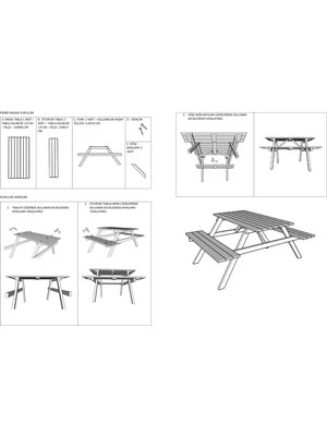 Pinoxi Ahşap Bahçe Masası Piknik Masası