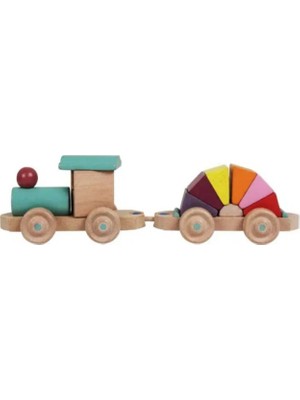 Wood Toys Yarım Daire Vagonlu Ahşap Tren