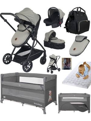 Baby Home Full Ekonomi Paket 9 In 1 Set 1010 Travel Sistem Bebek Arabası Ve Anne Yanı Beşik Oyun Parkı Yatak