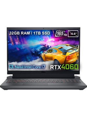 Dell Gaming G15 5530 G155530013Uv4 Intel Core i7-13650HX 32GB DDR5 1TB SSD RTX4060 8GB 140W 15.6 inç Full HD Ubuntu Gaming Laptop