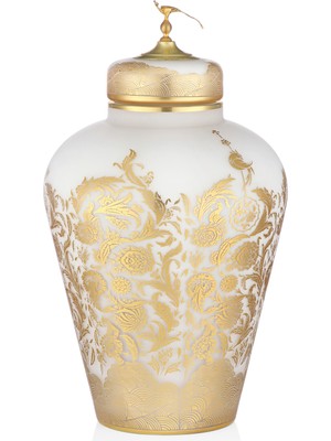 Decorium Sülün 50 cm 2 Parça Kapaklı Dekoratif Cam Vazo 9-03010066