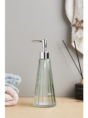 Perotti Conic Line Cam Sıvı Sabunluk Yeşil Damlama Önleyici Tasarım ile Şık Banyo Aksesuarı