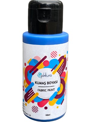 Piktura Sedefli Mavi Renk Kumaş Boyası 120ml (simli)