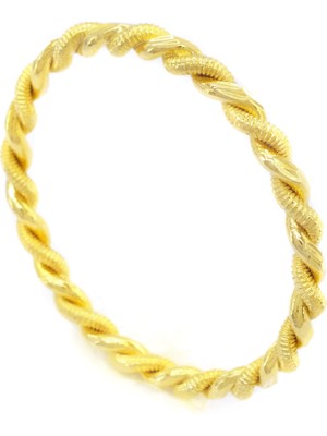 Bz Burgu Zincir Bz 6.5 mm 2li Adana Burması 22 Ayar Altın Kaplama Bilezik BLZ-3021