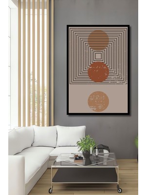 Ahşap Tablo Mid Century Matisse Bohem Soyut Minimalist Art Çerçeve Görünümlü Dikey Duvar Tablo