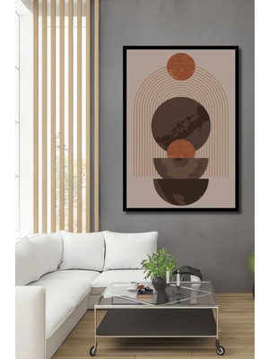 Ahşap Tablo Mid Century Matisse Bohem Soyut Minimalist Art Çerçeve Görünümlü Dikey Duvar Tablo