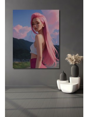 Teona Ahşap Dekoratif Dikey Anime Duvar Tablo Ahşap Dikdörtgen Tablo