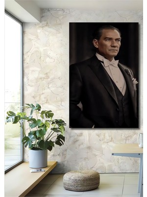 Teona Ahşap Dekoratif Dikey Karizmatik Atatürk Duvar Tablo Ahşap Dikdörtgen Tablo