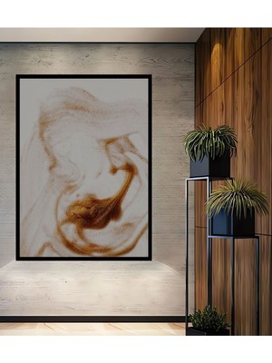 Dekoratif Art Powder Soyut Ahşap Tablo Çerçeve Görünümlü Dikey Duvar Dekorasyon Tablosu