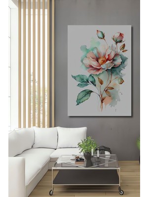 Dekoratif Dikey Çiçekler Sanat Duvar Tablo Ahşap Dikdörtgen Tablo