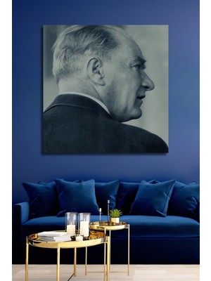 Dekoratif Dikey Gazi Mustafa Kemal Duvar Tablo Ahşap Dikdörtgen Tablo
