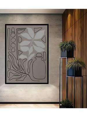 Teona Ahşap Ahşap Bohem Çizgili Modern Duvar Tablosu Sanatsal Çerçeve Görünümlü Dikey Duvar Dekorasyon Tablosu