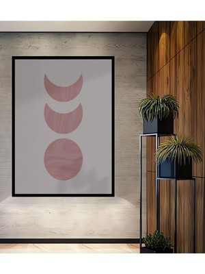 Ahşap Tablo Soyut Sanat ve Bohem Tarzı Çerçeve Görünümlü Dikey Duvar Tablo