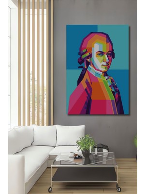 Dekoratif Dikey Mozart Modern Sanat Duvar Tablo Ahşap Dikdörtgen Tablo