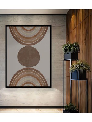 Ahşap Tablo Soyut Sanat ve Bohem Tarzı Çerçeve Görünümlü Dikey Duvar Tablo
