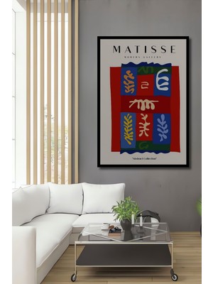 Ahşap Soyut Renkli Desenler Matisse Gallery Modern Art Tablo Çerçeve Görünümlü Dikey Duvar Tablo