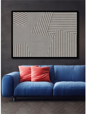 Dekoratif Yatay Minimalist Modern Desen Duvar Tablo Ahşap Dikdörtgen Tablo