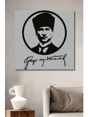 Teona Ahşap Dekoratif Dikey Gazi Mustafa Kemal Atatürk Imza Duvar Tablo Ahşap Dikdörtgen Tablo