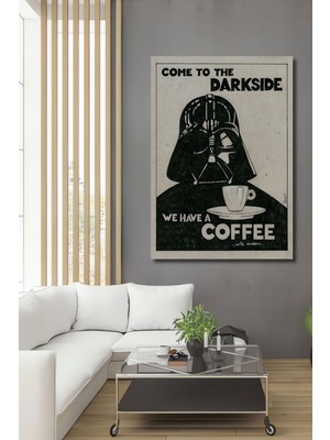 Dekoratif Dikey Kahve Starwars Duvar Tablo Ahşap Dikdörtgen Tablo
