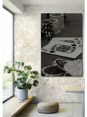 Dekoratif Dikey Çipler ve Joker Duvar Tablo Ahşap Dikdörtgen Tablo