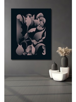 Teona Ahşap Dekoratif Dikey Modern Sanat Çiçek Duvar Tablo Ahşap Dikdörtgen Tablo