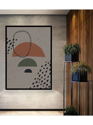 Ahşap Tablo - Abstract,soyut Vintage Çerçeve Görünümlü Dikey Duvar Tablo