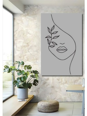 Teona Ahşap Dekoratif Dikey Minimalist Modern Sanat Duvar Tablo Ahşap Dikdörtgen Tablo