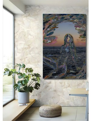 Teona Ahşap Dekoratif Dikey Spiritual Modern Sanat Duvar Tablo Ahşap Dikdörtgen Tablo