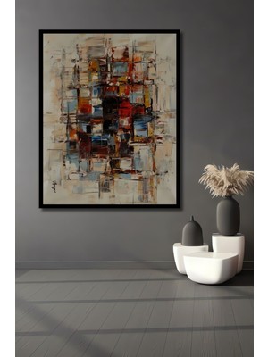 Teona Ahşap Dekoratif Painting Sanatsal Ahşap Tablo Çerçeve Görünümlü Dikey Duvar Dekorasyon Tablosu