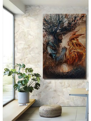 Dekoratif Dikey Modern Sanat Sevgili Çift Duvar Tablo Ahşap Dikdörtgen Tablo