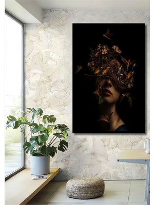 Teona Ahşap 3 Boyutlu Tropikal Doğa Manzara Temalı Ahşap Tablo Çerçeve Görünümlü Dikey Duvar Dekorasyon Tablosu