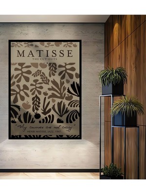 Teona Ahşap Ahşap Matisse Mono Soyut Modern Duvar Tablosu ve Ofis Duvar Dekoru Çerçeve Görünümlü Duvar Tablo