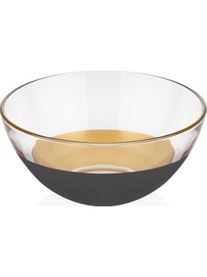 Decorium Vision Black 24 Ayar Altın Yaldızlı 23,5 cm Cam Kase 9-01070010