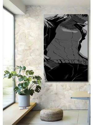 Teona Ahşap Dekoratif Dikey Anime Duvar Tablo Ahşap Dikdörtgen Tablo