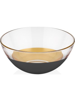 Decorium Vision Black 24 Ayar Altın Yaldızlı 20 cm Cam Kase 9-01070009