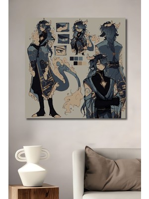 Dekoratif Dikey Anime Sanat Duvar Tablo Ahşap Dikdörtgen Tablo